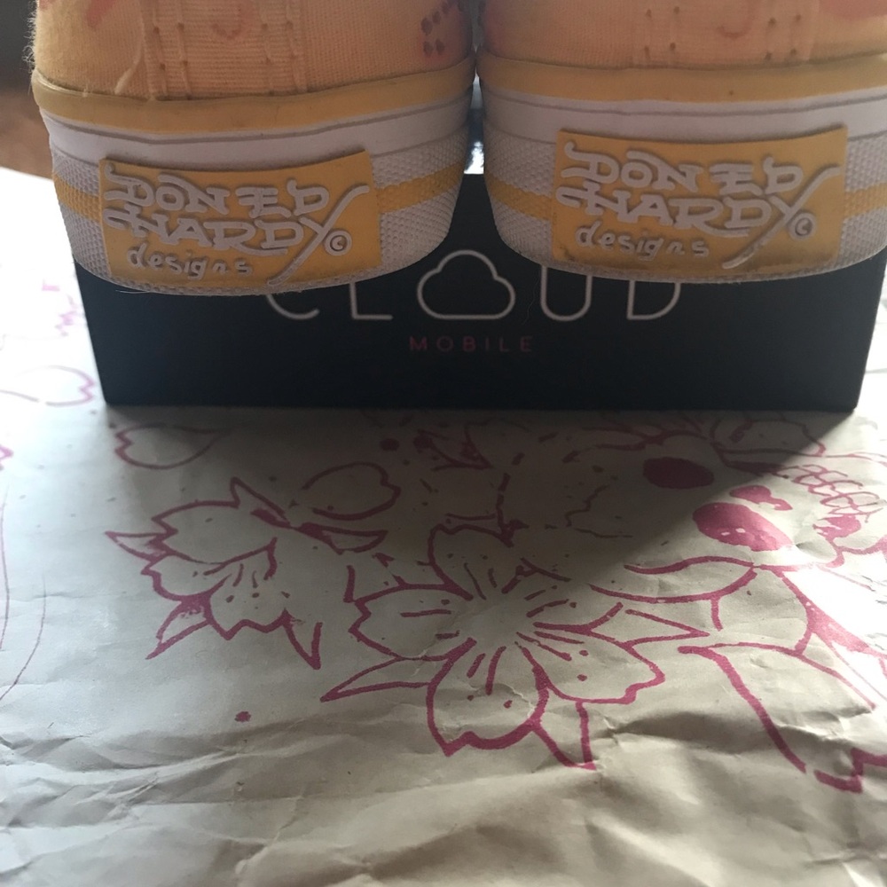 Ed Hardy Yellow/Orange Women Canvas Sneakers - Picture 14 of 14